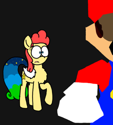 Size: 3023x3351 | Tagged: safe, artist:professorventurer, oc, oc:power star, human, pony, don't go near it, duo, every copy of super mario 64 is personalized, rule 85, stanley, super mario 64, void