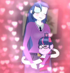 Size: 1085x1135 | Tagged: safe, artist:anayahmed2, alumnus shining armor, sci-twi, shining armor, twilight sparkle, human, equestria girls, g4, adult, alumna gleaming shield, bbbff, blinking, blushing, brother and sister, bsbff, clothes, crystal prep academy uniform, cutie mark accessory, cutie mark hair accessory, cutie mark on clothes, cutie mark on shirt, denim, denim skirt, dusk shine, duskcest, equestria guys, eyeshadow, female, glasses, gleaming shield, hair accessory, hairband, heart, hug, incest, infidelity, lipstick, long hair, makeup, male, necktie, ponytail, rule 63, scene, school uniform, sci-dusk, sci-duskcest, sci-twicest, ship:dusk shield, ship:gleamingshine, ship:sci-duskalumgleaming, ship:sci-duskgleaming, ship:sci-twialumshining, ship:sci-twishining, ship:shiningsparkle, shipping, siblings, skirt, smiling, solo, straight, sweater vest, twicest