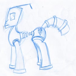 Size: 1280x1280 | Tagged: safe, artist:albinofromabout, pony, invader zim, ponified, sketch, solo, traditional art