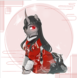 Size: 2240x2256 | Tagged: safe, artist:weixin635, pony, unicorn, chinese dress, clothes, dress, heaven official's blessing, hua cheng, male, solo, stallion
