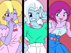 Size: 2640x1980 | Tagged: safe, artist:qsky, fuchsia blush, lavender lace, trixie, equestria girls, g4, trixie and the illusions