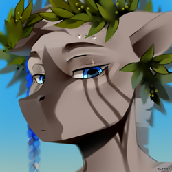 Size: 2500x2500 | Tagged: safe, alternate version, artist:zlatavector, oc, oc only, oc:abel scipione, zebra, anthro, bust, commission, eyebrow piercing, gift art, looking at you, male, piercing, pigtails, solo, stallion, zebra oc