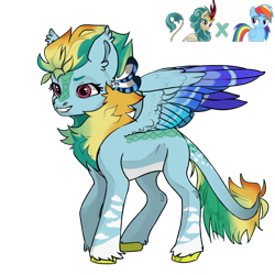 Size: 1080x1080 | Tagged: safe, artist:misty-periwinkle, rain shine, rainbow dash, oc, hybrid, g4, 2022, concave belly, female, magical lesbian spawn, offspring, parent:rainbow dash, parent:rainshine, parents:dashine, simple background, solo, transparent background