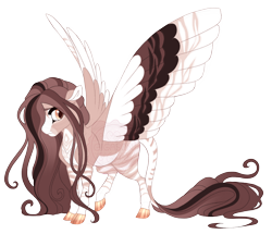 Size: 3600x3100 | Tagged: safe, artist:gigason, oc, oc only, oc:nature call, pegasus, pony, cloven hooves, colored wings, female, mare, multicolored wings, obtrusive watermark, parent:inky rose, simple background, solo, transparent background, watermark, wings