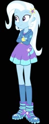 Size: 797x2000 | Tagged: safe, artist:cutler1228, edit, edited screencap, screencap, trixie, equestria girls, g4, black background, clothes, crossed arms, female, not a vector, simple background, solo