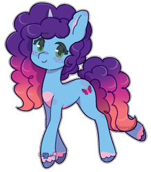 Size: 932x1066 | Tagged: safe, artist:lnspira, misty brightdawn, pony, unicorn, g5, bracelet, cute, female, freckles, friendship bracelet, jewelry, looking at you, mare, mistybetes, outline, rebirth misty, simple background, smiling, smiling at you, solo, transparent background, white outline