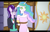 Size: 2380x1500 | Tagged: safe, artist:seltiox, princess celestia, starlight glimmer, alicorn, unicorn, anthro, g4, arm behind back, bondage, bound, canterlot castle, captured, caught, damsel in distress, female, fetish, floppy ears, horn, horn ring, hypno eyes, hypnosis, hypnotized, kidnapped, magic suppression, mare, peril, restrained, ring, rope, rope bondage, ropes, smiling, tied up