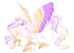 Size: 4700x3400 | Tagged: safe, artist:gigason, oc, oc:daylight dove, alicorn, pony, cloven hooves, colored wings, female, horn, leonine tail, mare, multicolored wings, parent:princess celestia, simple background, solo, transparent background, unshorn fetlocks, wings