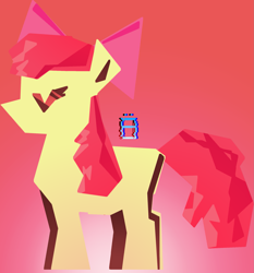 Size: 1907x2042 | Tagged: safe, artist:bayernspitz, apple bloom, earth pony, pony, g4, eyes closed, female, filly, foal, gradient background, solo