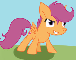 Size: 852x674 | Tagged: safe, artist:cmara, scootaloo, pegasus, pony, g4, female, filly, foal, smiling, solo