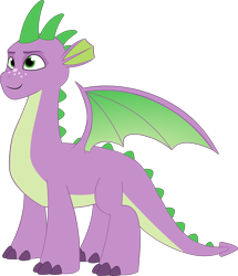Size: 1953x2266 | Tagged: safe, artist:red4567, spike, dragon, g5, my little pony: make your mark, my little pony: tell your tale, spoiler:my little pony: make your mark, dragon lord spike, male, older, older spike, quadrupedal, quadrupedal spike, simple background, solo, spike (g5), transparent background, vector, winged spike, wings