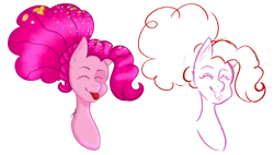Size: 828x469 | Tagged: safe, artist:shqnnyhere, pinkie pie, earth pony, pony, g4, bust, doodle, female, simple background, solo, tongue out, transparent background