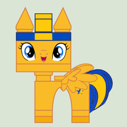 Size: 800x800 | Tagged: safe, artist:mlpfan3991, oc, oc:flare spark, pegasus, pony, g4, lego, simple background, solo, the lego movie, unikitty