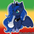 Size: 1080x1080 | Tagged: safe, artist:kurodahlia, princess luna, alicorn, pony, g4, bong, crown, drugs, ethereal mane, gradient background, jewelry, kurodahlia18, long hair, marijuana, pipe, rainbow background, regalia, smoking, solo, starry eyes, starry mane