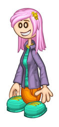 Size: 2100x4464 | Tagged: safe, artist:brokenadam, fleur-de-lis, human, equestria girls, g4, equestria girls-ified, human coloration, humanized, light skin, papa louie pals, pink hair, simple background, solo, white background