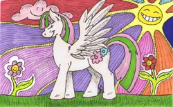 Size: 1280x794 | Tagged: safe, artist:loupgaros, blossomforth, pegasus, pony, g4, solo