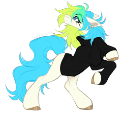 Size: 2000x1860 | Tagged: safe, artist:inspiredpixels, oc, oc only, oc:aqua celeste, earth pony, pony, clothes, female, mare, simple background, solo, sweater, transparent background