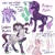 Size: 2048x2048 | Tagged: safe, artist:regularcitrus, crystal pony, kirin, pony, unicorn, mlp x jojo, alternate name, alternate universe, anime, baby face, cloven hooves, crossover, golden wind, illuso, jojo's bizarre adventure, leonine tail, little feet, long description, melone, pannacotta fugo, ponified, simple background, tail, white background