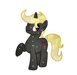 Size: 829x806 | Tagged: safe, artist:darbypop1, oc, oc only, oc:jesse lovejoy, pony, unicorn, crystallized, male, one eye closed, raised hoof, simple background, solo, stallion, transparent background, wink