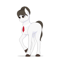 Size: 2000x2000 | Tagged: safe, artist:citizenveasey, writing desk, earth pony, pony, g4, bangs, female, hair bun, hoers, hooves, mare, necktie, secretary, simple background, solo, transparent background