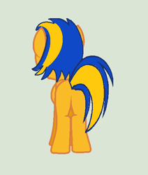 Size: 456x538 | Tagged: safe, artist:mlpfan3991, oc, oc:flare spark, pegasus, pony, g4, butt, featureless crotch, female, plot, rear view, simple background, solo