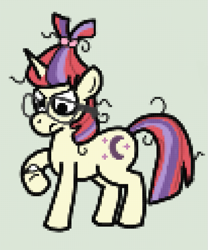 Size: 623x748 | Tagged: safe, artist:cutehorseprions, moondancer, pony, unicorn, g4, female, glasses, mare, pixel art, simple background, solo