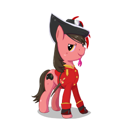 Size: 2000x2000 | Tagged: safe, artist:ace play, oc, oc only, oc:ace play, earth pony, pony, belt, clothes, cutlass, eyepatch, facial hair, goatee, hat, male, pinkie pie's cutie mark, simple background, solo, stallion, sword, transparent background, weapon