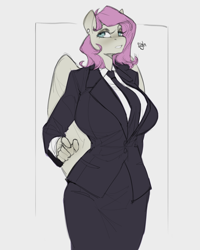 Size: 1773x2216 | Tagged: safe, artist:egil, oc, oc:violet dawn, pegasus, anthro, big breasts, breasts, business suit, businessmare, clothes, female, necktie, not fluttershy, simple background, solo, white background