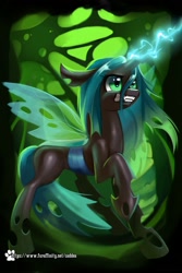 Size: 1333x2000 | Tagged: safe, artist:caddea, queen chrysalis, changeling, changeling queen, g4, magic, solo