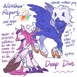 Size: 2048x2048 | Tagged: safe, artist:regularcitrus, hippogriff, pegasus, pony, mlp x jojo, alternate name, alternate universe, anime, crossover, duo, jojo's bizarre adventure, long description, narciso anasui, ponified, simple background, stone ocean, weather report, white background