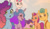 Size: 3280x1880 | Tagged: safe, artist:starburstuwu, hitch trailblazer, izzy moonbow, misty brightdawn, pipp petals, sunny starscout, zipp storm, earth pony, pegasus, pony, unicorn, g5, my little pony: make your mark, my little pony: make your mark chapter 6, secrets of starlight, :o, adorapipp, adorazipp, butt, crown, cute, diadem, female, hitchbetes, horn, izzybetes, jewelry, looking at you, looking back, male, mane five, mane six (g5), mane stripe sunny, mare, mistybetes, offscreen character, open mouth, outdoors, plot, pov, rebirth misty, regalia, scene interpretation, sky, smiling, smiling at you, stallion, sunnybetes