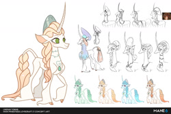 Size: 1280x857 | Tagged: safe, artist:lindsay towns, high priestess lovecraft (tfh), classical unicorn, unicorn, them's fightin' herds, cloven hooves, community related, concept art, horn, leonine tail, simple background, unshorn fetlocks, white background