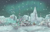 Size: 3000x1944 | Tagged: safe, artist:podval_sumosshedshego, oc, oc only, oc:ci cada, oc:serenada grey, bat pony, dragon, eastern dragon, aurora borealis, crossout, snow, snowfall, winter