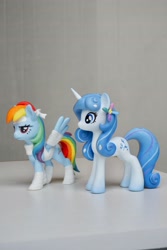 Size: 2832x4240 | Tagged: safe, artist:七彩皮休, rainbow dash, oc, pegasus, pony, unicorn, g4, customized toy, irl, photo, toy