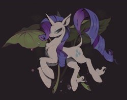 Size: 2238x1754 | Tagged: safe, artist:sorochii, rarity, pony, unicorn, g4, female, leaf, mare, smiling, solo