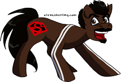 Size: 2580x1737 | Tagged: dead source, safe, artist:alex-heberling, earth pony, pony, angry joe, channel awesome, facial hair, looking at you, male, open mouth, ponified, simple background, smiling, solo, stallion, tgwtg, transparent background