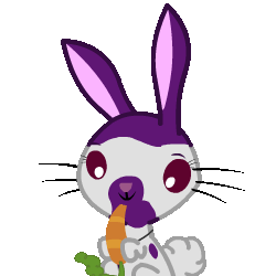 Size: 250x250 | Tagged: safe, artist:sp3ctrum-ii, oc, oc only, oc:violet dew, rabbit, g4, animal, animated, carrot, cheek bulge, eating, food, gif, herbivore, solo, swallowing, throat bulge
