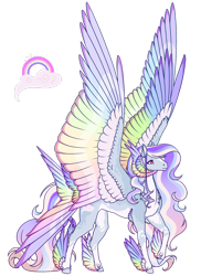 Size: 1920x2644 | Tagged: safe, artist:oneiria-fylakas, oc, oc only, pegasus, pony, concave belly, feathered fetlocks, female, large wings, magical lesbian spawn, mare, offspring, parent:princess celestia, parent:rainbow dash, parents:dashlestia, solo, tail, tail feathers, wings
