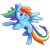 Size: 800x800 | Tagged: safe, artist:bestary, rainbow dash, pegasus, pony, g4, 2d, brave, female, flying, looking away, mare, simple background, smiling, smirk, transparent background