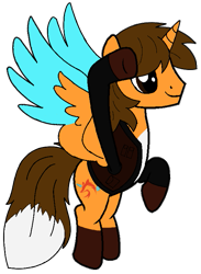 Size: 555x759 | Tagged: safe, artist:noi kincade, oc, oc only, oc:ej, alicorn, pony, g4, flying, male, salute, simple background, solo, transparent background