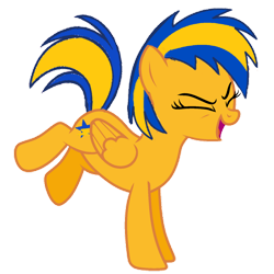 Size: 894x894 | Tagged: safe, artist:mlpfan3991, oc, oc only, oc:flare spark, pegasus, pony, g4, bucking, eyes closed, simple background, solo, transparent background