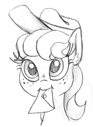 Size: 1017x1381 | Tagged: safe, artist:smirk, oc, oc only, oc:wordy whispers, pegasus, pony, freckles, hat, mail, mailmare, monochrome, sketch, solo