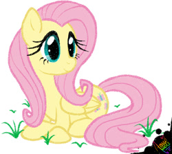 Size: 700x628 | Tagged: safe, artist:amuzoreh, fluttershy, pegasus, pony, g4, crossed hooves, female, folded wings, lying down, mare, prone, simple background, solo, turned head, white background, wings