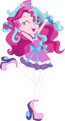 Size: 4687x8699 | Tagged: safe, artist:shootingstarsentry, oc, oc only, oc:sweetie treat, equestria girls, g4, absurd resolution, clothes, dress, female, offspring, parent:cheese sandwich, parent:pinkie pie, parents:cheesepie, simple background, solo, stockings, thigh highs, transparent background