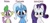 Size: 1280x581 | Tagged: safe, artist:xppp1n, rarity, spike, trixie, dragon, pony, unicorn, g4, bedroom eyes, blushing, eyeshadow, looking at you, makeup, rarity being rarity, smiling, smiling at you, starry eyes, waving, wingding eyes