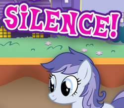 Size: 368x320 | Tagged: safe, gameloft, idw, screencap, frosty chisel, earth pony, pony, g4, my little pony: magic princess, cropped, english, female, idw showified, mare, meme, reaction image, silence, solo, text, wow! glimmer