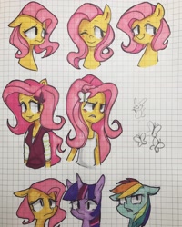 Size: 3024x3780 | Tagged: safe, artist:meowmeows, fluttershy, rainbow dash, twilight sparkle, human, pegasus, pony, equestria girls, g4, humanized, marker drawing, traditional art