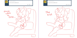 Size: 1601x800 | Tagged: safe, artist:redintravenous, oc, oc only, oc:red ribbon, pony, unicorn, book, chair, female, mare, tumblr