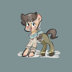 Size: 1861x1861 | Tagged: safe, artist:meowmeows, earth pony, pony, male, nathan drake, ponified, solo, stallion, standing, uncharted