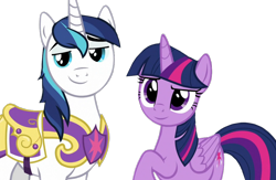 Size: 1094x714 | Tagged: safe, edit, edited screencap, editor:twilyisbestpone, screencap, shining armor, twilight sparkle, alicorn, pony, unicorn, g4, season 9, sparkle's seven, background removed, brother and sister, duo, duo male and female, female, male, mare, siblings, simple background, smiling, solo, stallion, transparent background, twilight sparkle (alicorn)